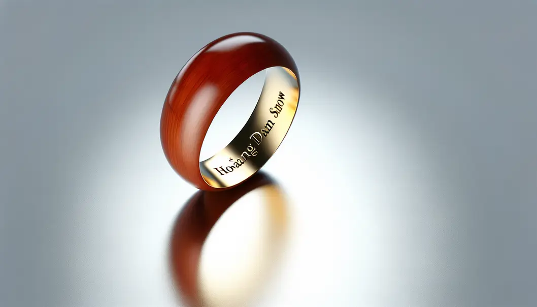 Một vòng gỗ hoàng đàn tuyết thật được chụp trong ánh sáng tự nhiên.